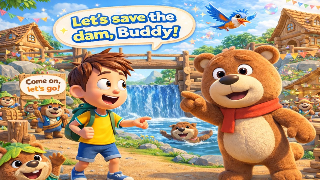 🌊Bon And Buddy Bear Adventure Busy Beaver Planet | Teamwork Saves the Dam! Kids Cartoon