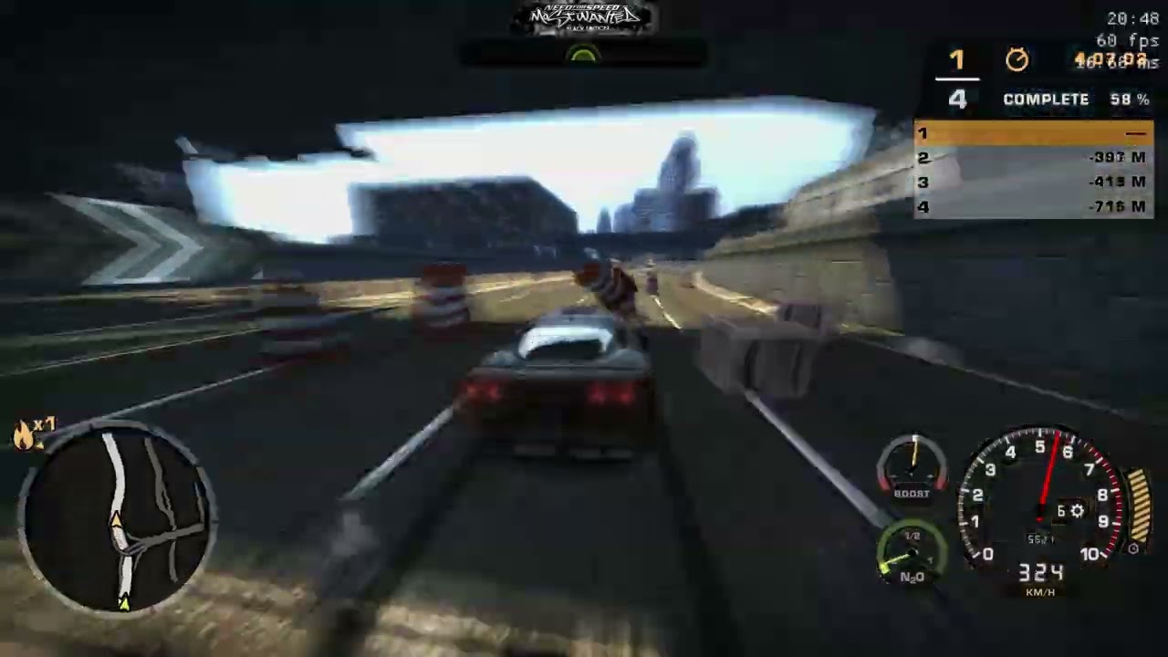 NFS Most Wanted - Chevrolet CORVETTE (Turned on the sound of Supercharger )