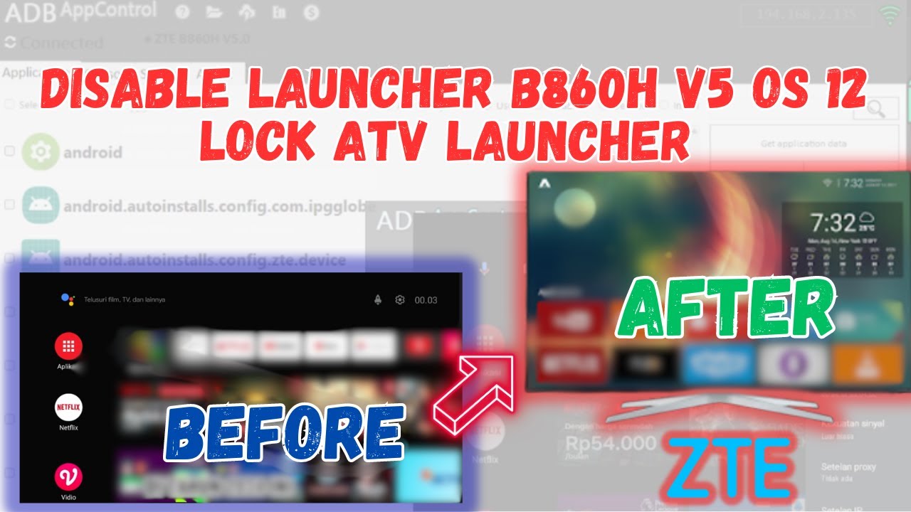 Cara Disable Aplikasi launcher Android TV lock ATV launcher STB B860H V5 OR B866V2 MEGACABLE