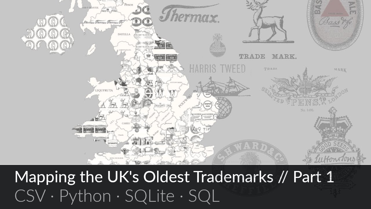 Mapping the UK's oldest trademarks // Part 1: Preparing data with SQLite and Python