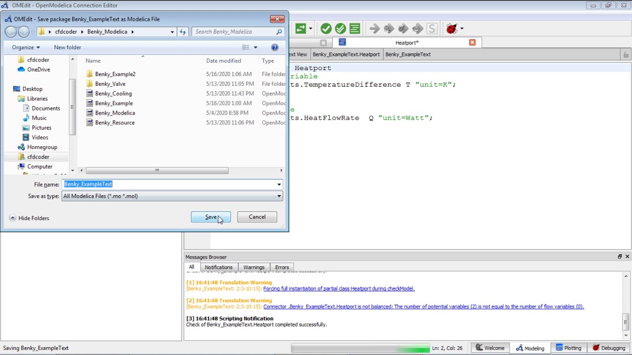 Modelica Tutorials for Beginners: 8.0 - Modeling Practice (001) in OpenModelica.