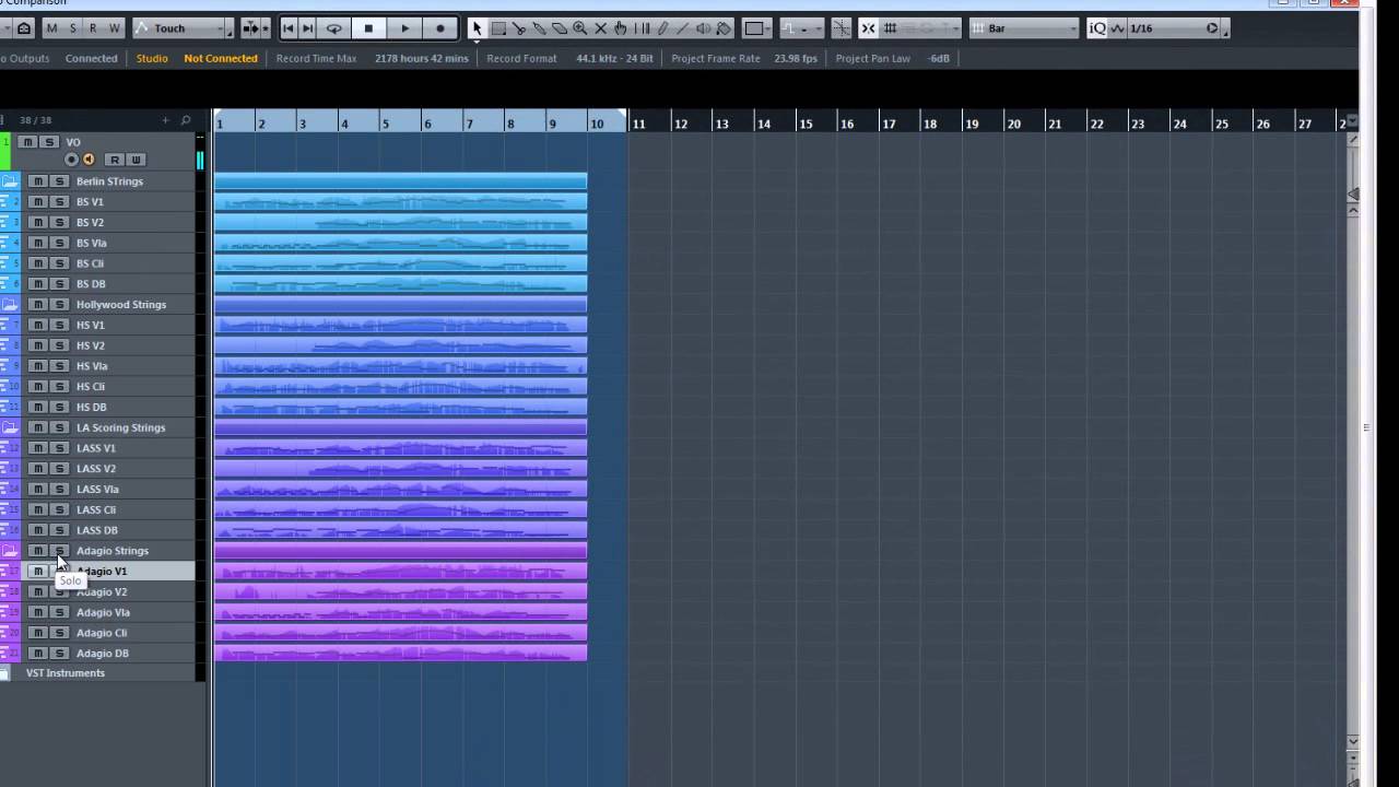String Library Comparison - Part 1: Legato (Berlin Strings, Hollywood Strings, LASS, Adagio)