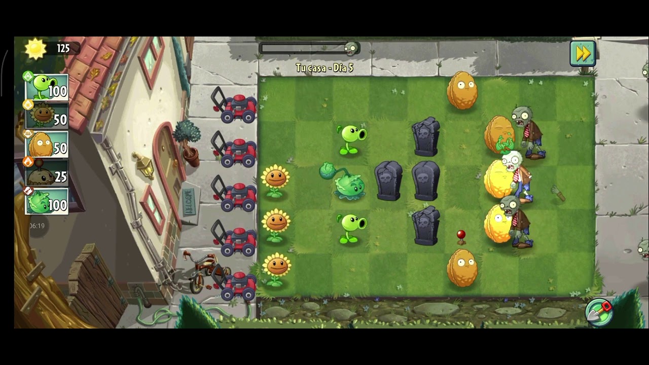 Jugando pvz 2 por primera ves