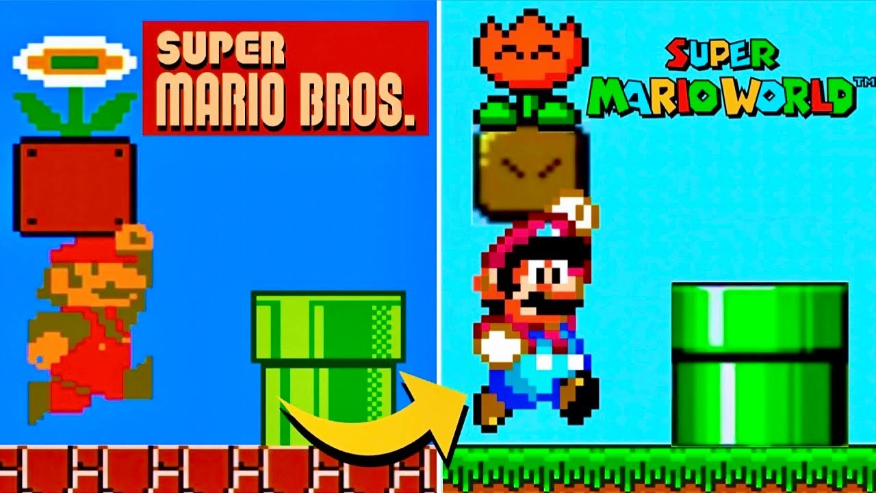 Super Mario Bros.1 Remade in Super Mario world [Rom Hack]