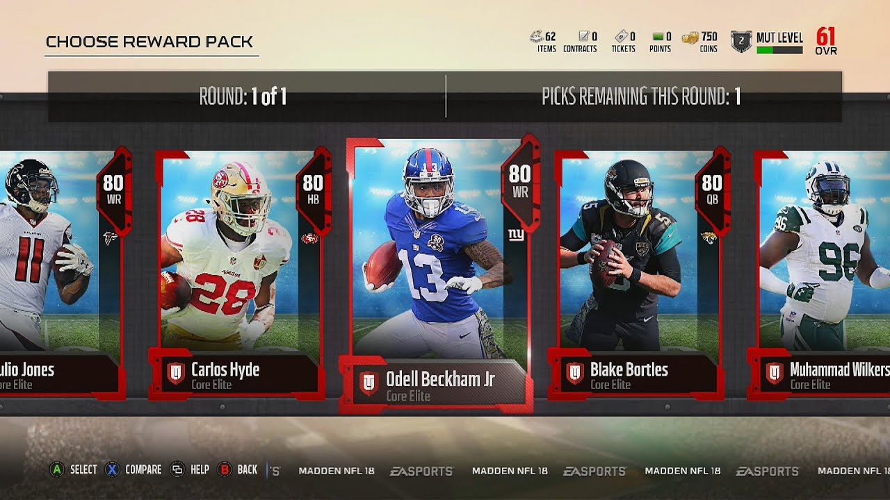 Madden NFL 18 | MUT Elite Player Fantasy Pack | 80 OVR Odell Beckham Jr