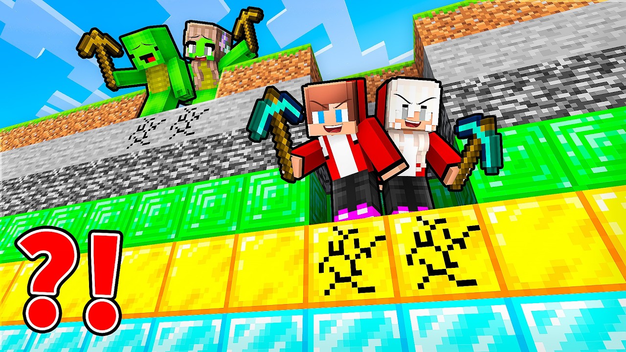 JJ and Mikey: POWER PICKAXE FAMILY BATTLE in Minecraft - Maizen