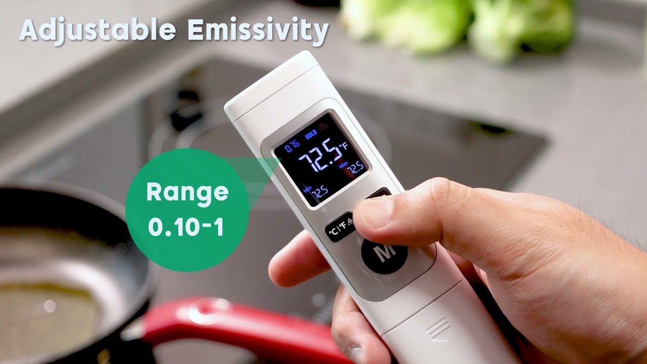 ERICKHILL ROOKPRO Infrared Thermometer -58℉~1022℉, Heat Temp Temperature Gun with Meat Probe 2-in-1