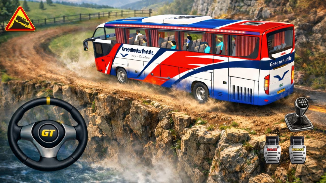 Impossible Mountain Bus Driving Challenge 🚍 | Dangerous Road Bus Simulator Gameplay 4K