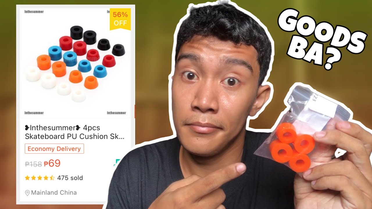 Shopee ₱69 Skateboard Bushing, goods ba? (Ride test, Skate test, pros & cons)