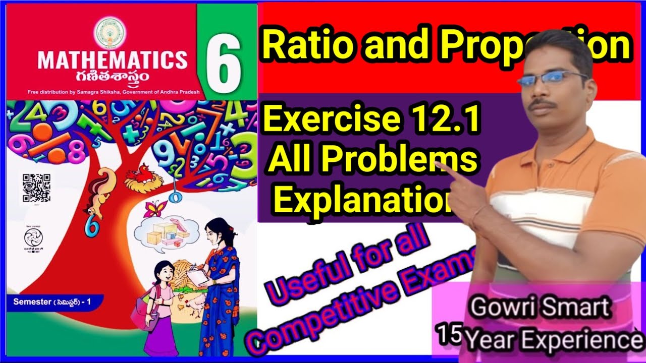 6th Class Maths New Syllabus|| Chapter-12|| Ratio and Proportion Exercise 12.1|| Must Watch Video