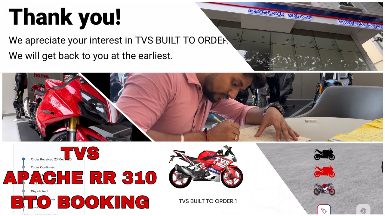 BOOKING APACHE RR 310 (BTO) // complete booking procedure for BTO // kannada vlog