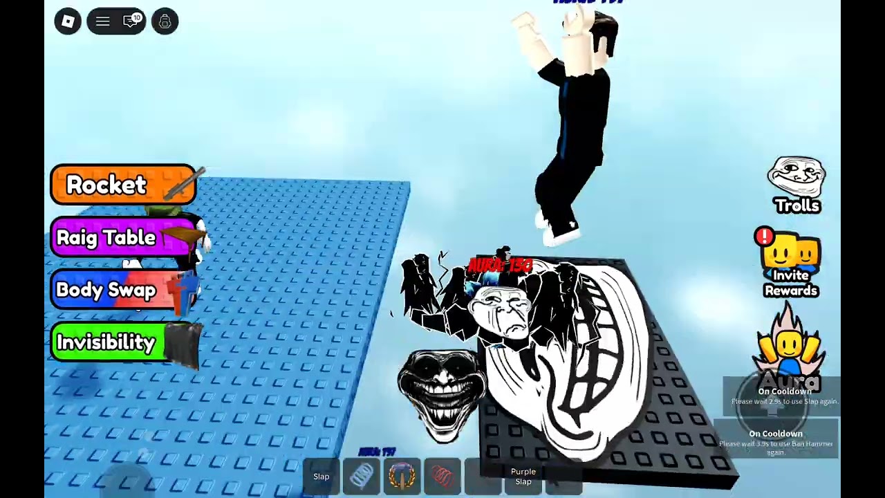 Playing slap tower and trolling people 