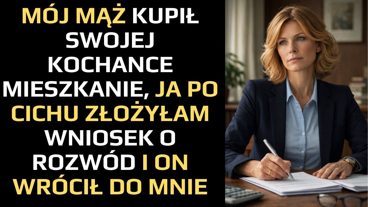 MÓJ MĄŻ KUPIŁ SWOJEJ KOCHANCE MIESZKANIE. JA PO CICHU ZŁOŻYŁAM WNIOSEK O ROZWÓD I ON WRÓCIŁ DO MNIE