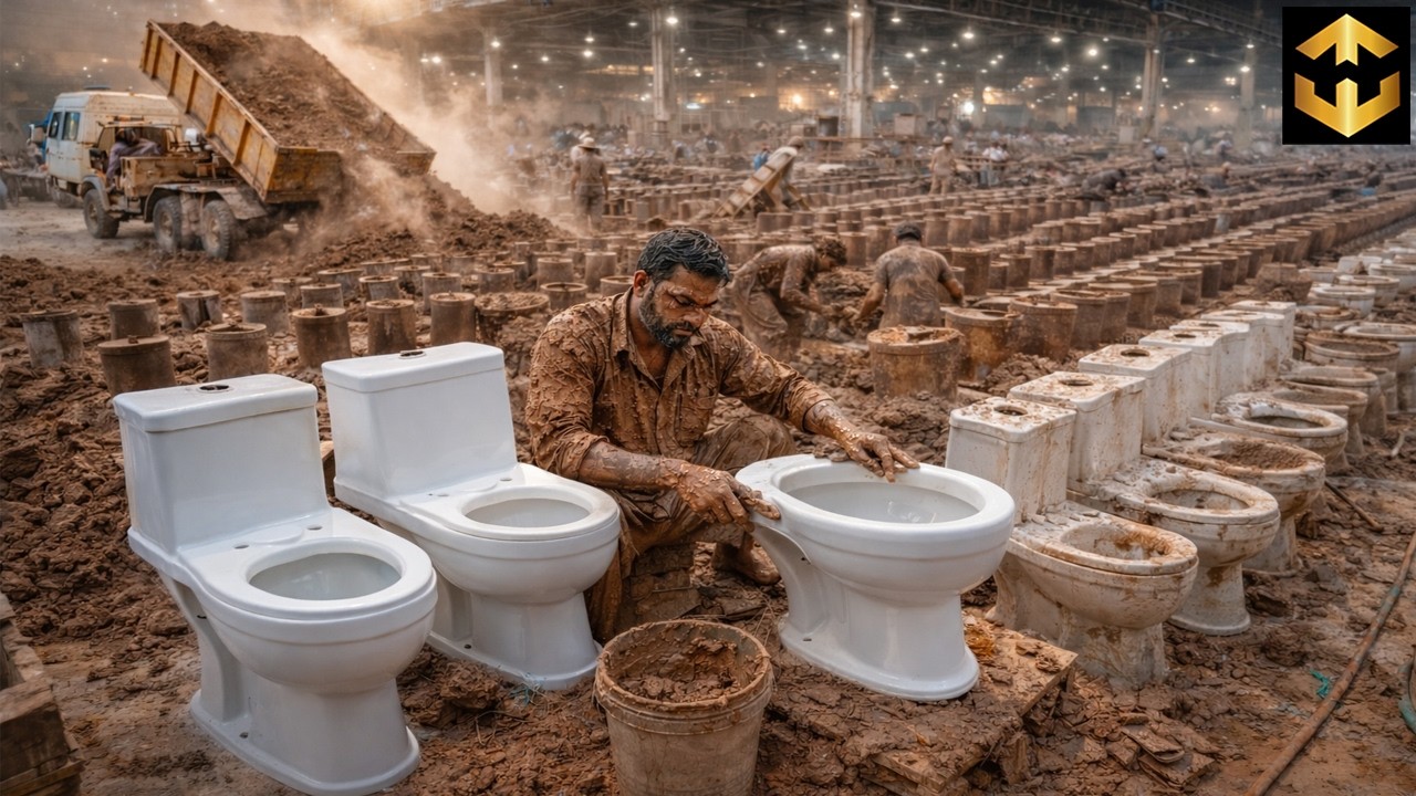 Amazing Ceramic Toilet Seat Manufacturing Process &ndash; Full Factory Production Line