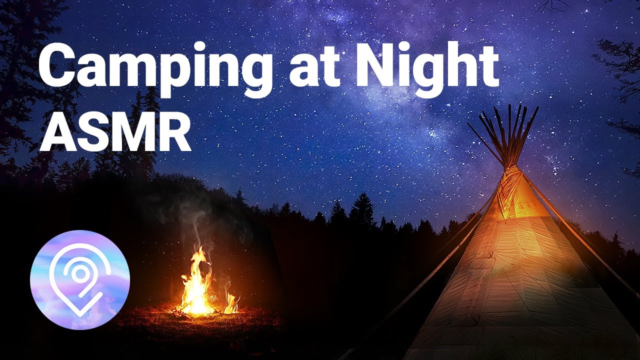 ASMR - Forest Night White Noise / Campfire, Crickets, Owls Binaural #019