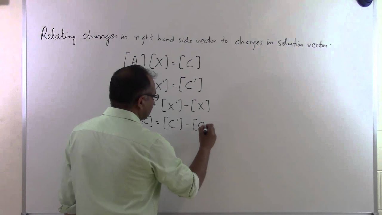 Chapter 04.09: Lesson: Relating Changes in Right Hand Side Vector to Changes in Solution Vector