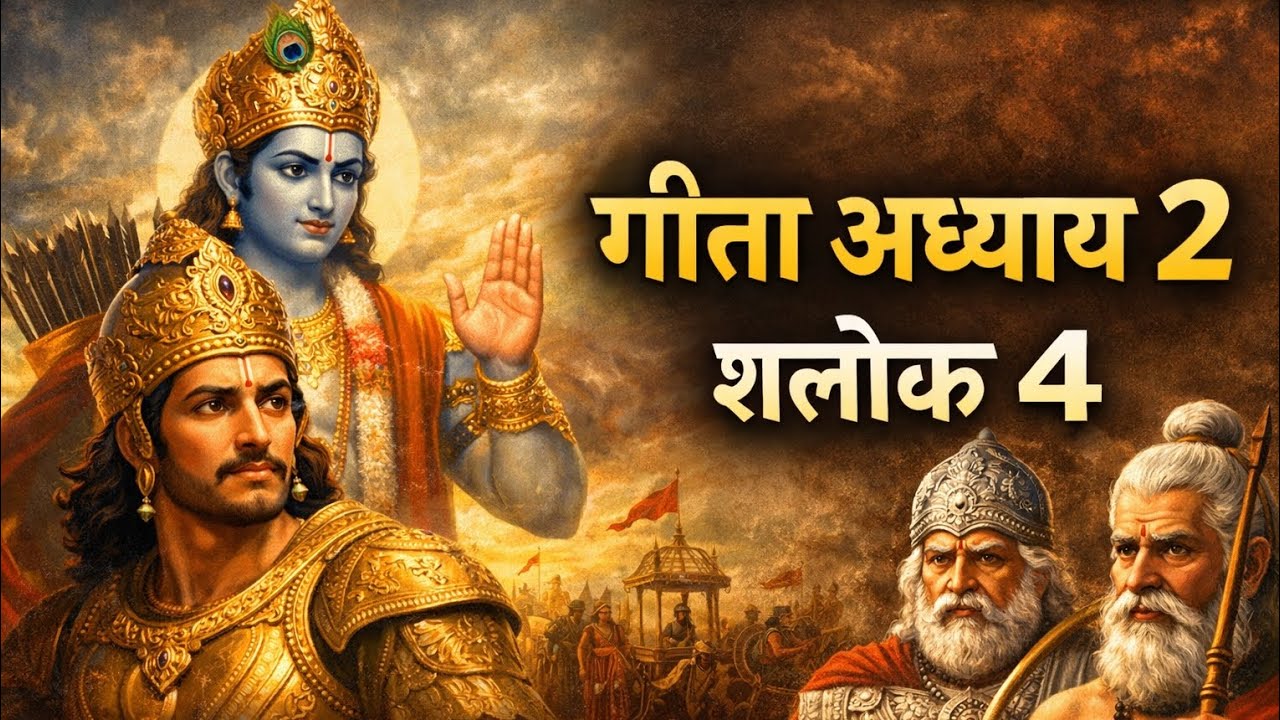 गीता अध्याय 2 श्लोक 4 | अर्जुन की दुविधा का रहस्य | Bhagavad Gita Chapter 2 Shlok 4 Explanation