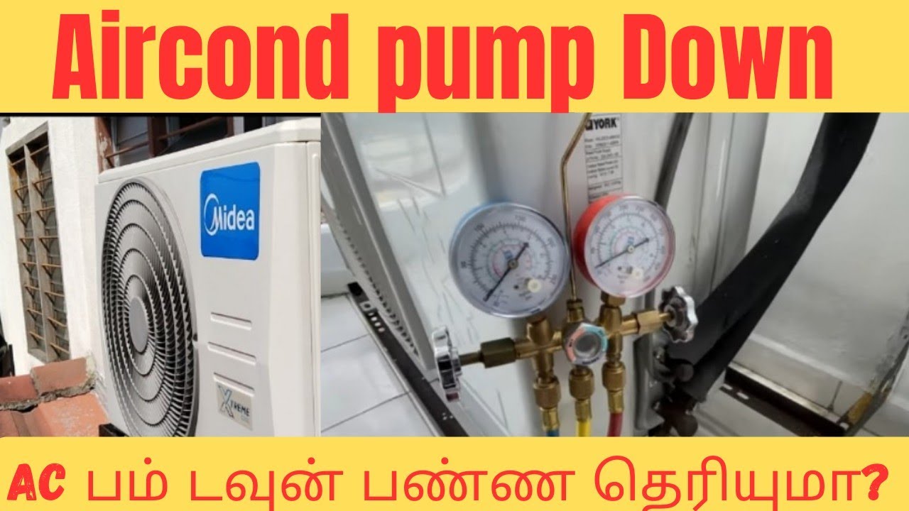 How to pump Down media 1HP Aircond R32 /pump Down AC unit@vishvaTamilTechnician#malaysia #r32 #unit