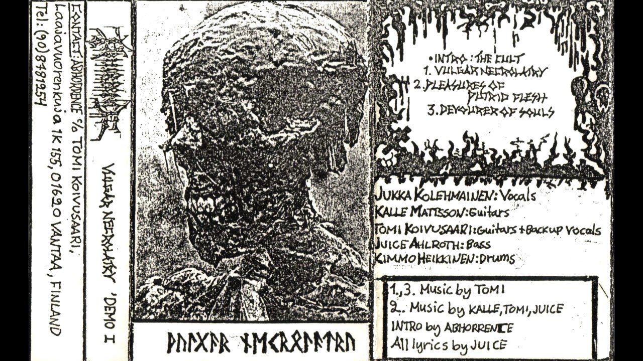 Abhorrence - Vulgar Necrolatry - 1990 - (Full Demo)