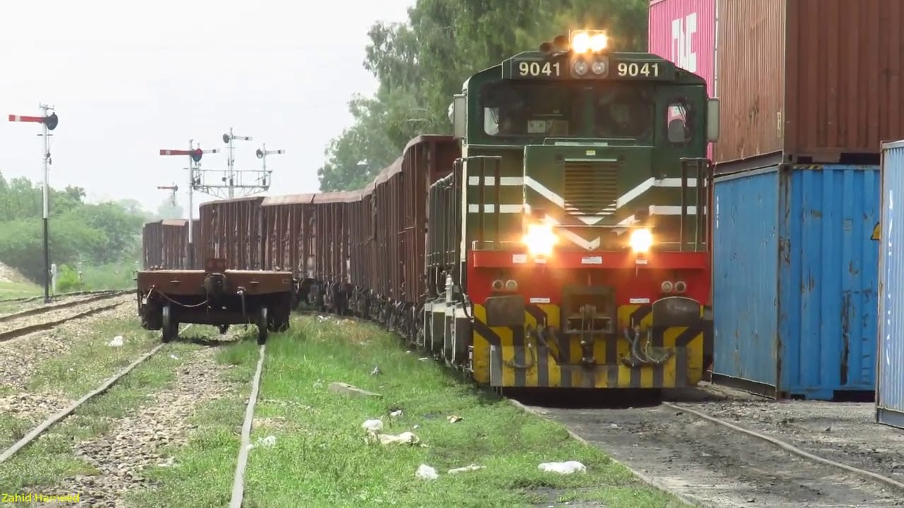 Pakistan Railways|Fastest GEU -40 9041 FDP Coil Train Arrival Faisalabad Dry Port Railway Station