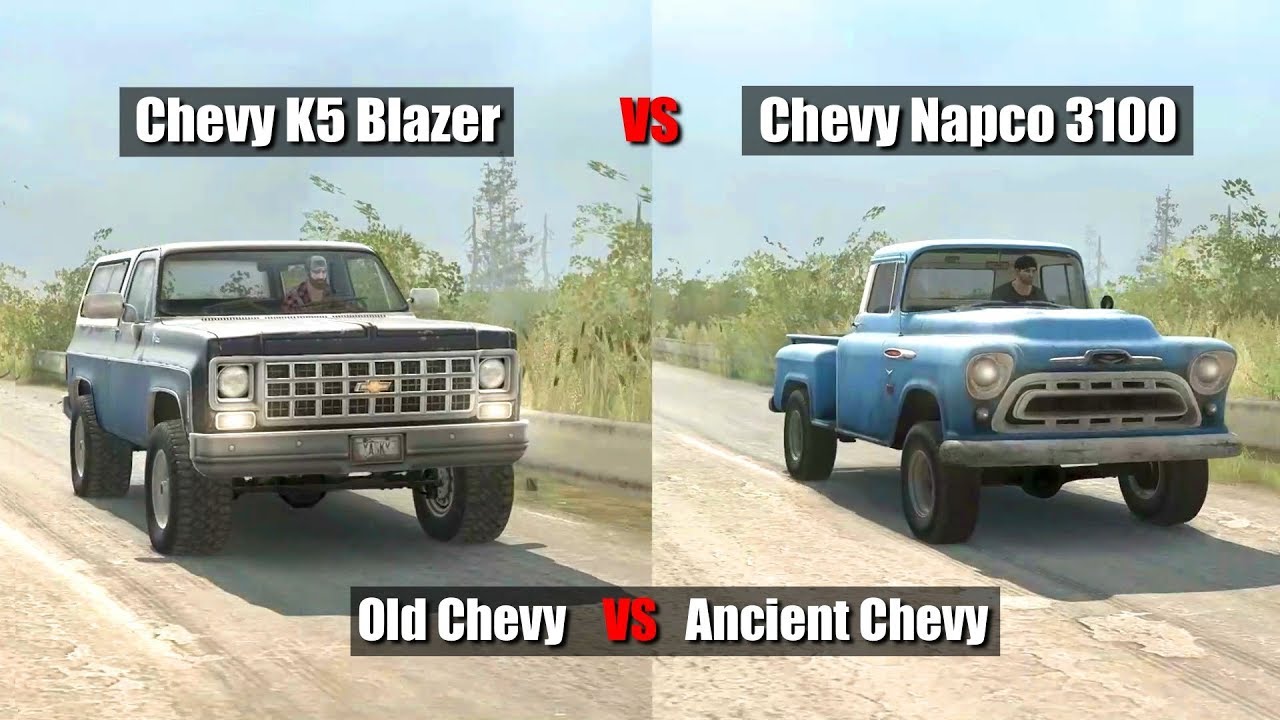 Spintires mudrunner Chevy Napco VS Chevy K-5 blazer | Ancient VS Old