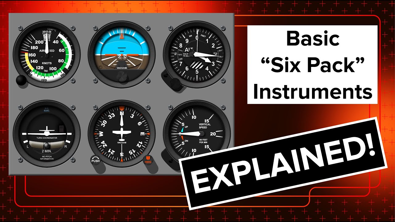 Six Basic Flight Instruments Explained! Airspeed, Attitude, Altitude, Turn, Heading, Vertical Speed