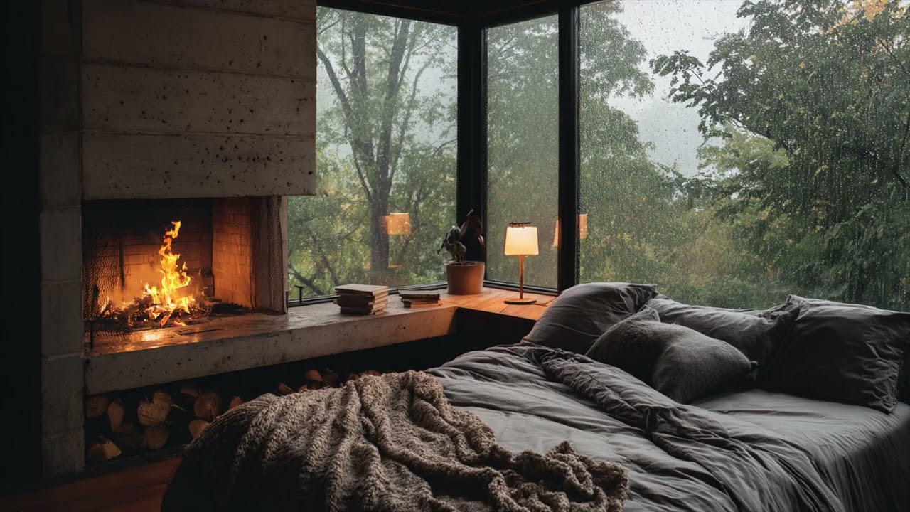 Peaceful Sleep Music 🌙 Gentle Piano & Calming Rain for Stress Relief