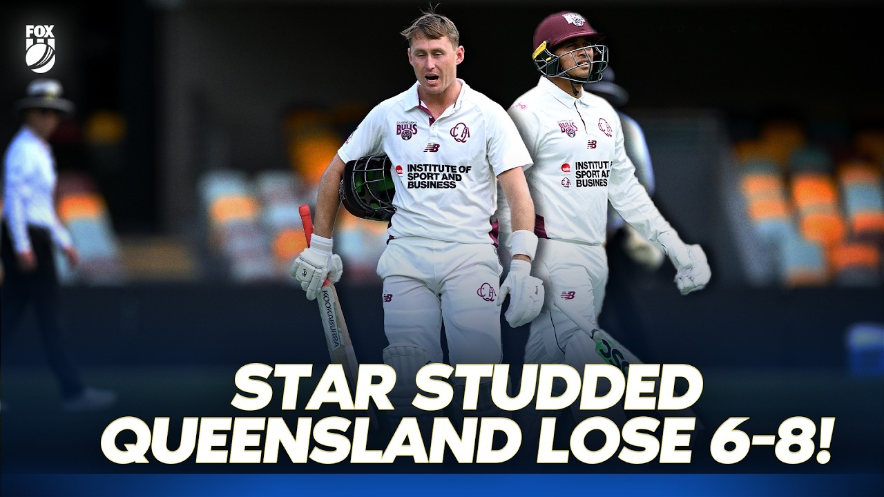 6-8! 🤯 Marnus & Khawaja-led Queensland suffer HORROR collapse at the Gabba I Sheffield Shield