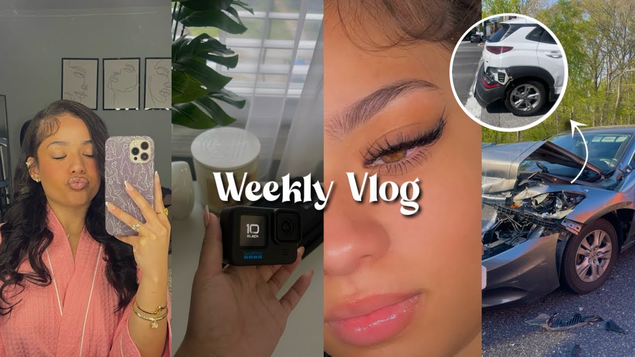 Weekly Vlog : TWO CAR ACCIDENTS ?!, GoPro Unboxing, Maintenance, Everyday Makeup Routine & more… ￼