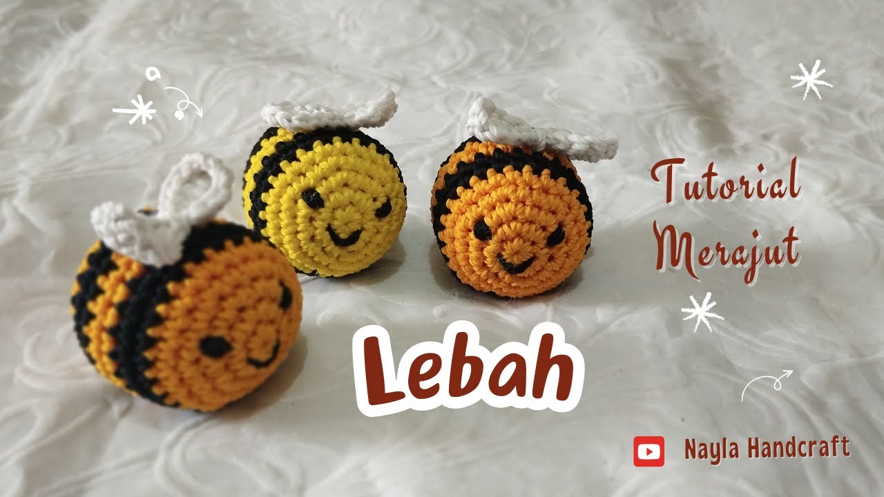 Tutorial Merajut Amigurumi Lebah | Gantungan Kunci | Crochet Tutorial