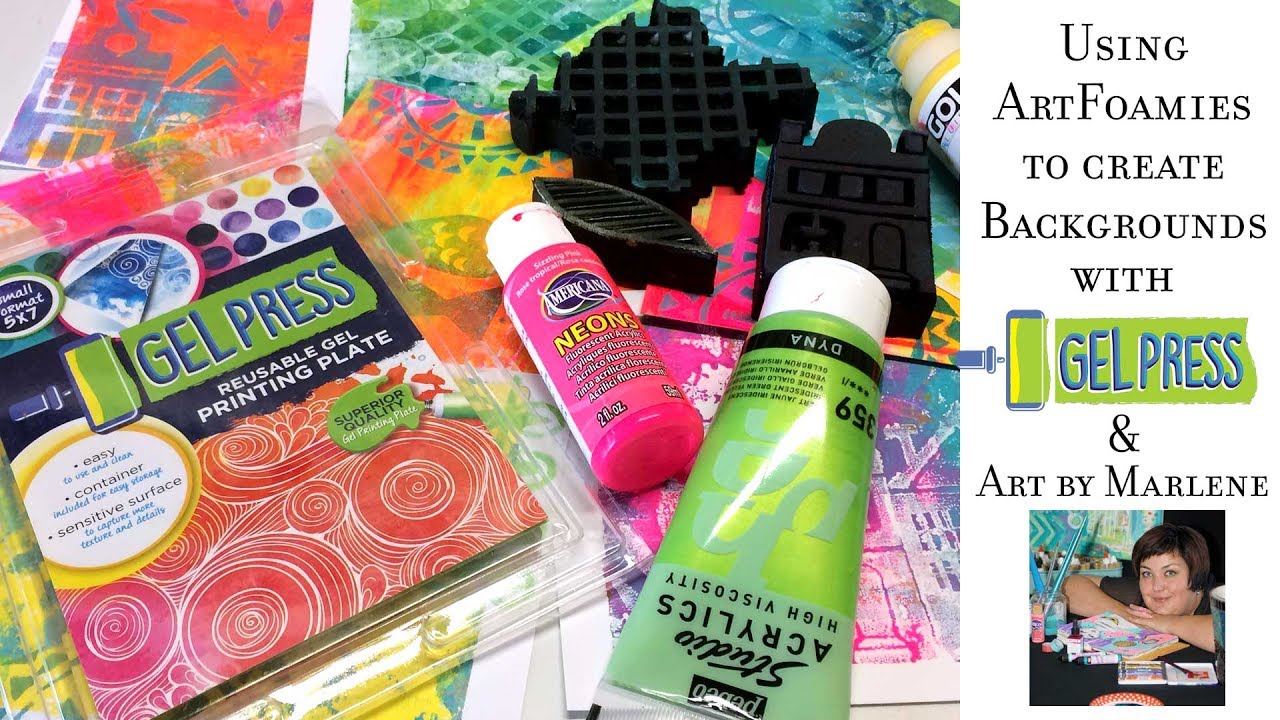 Using ArtFoamies to create Gel Press Backgrounds by ART BY MARLENE Part 1