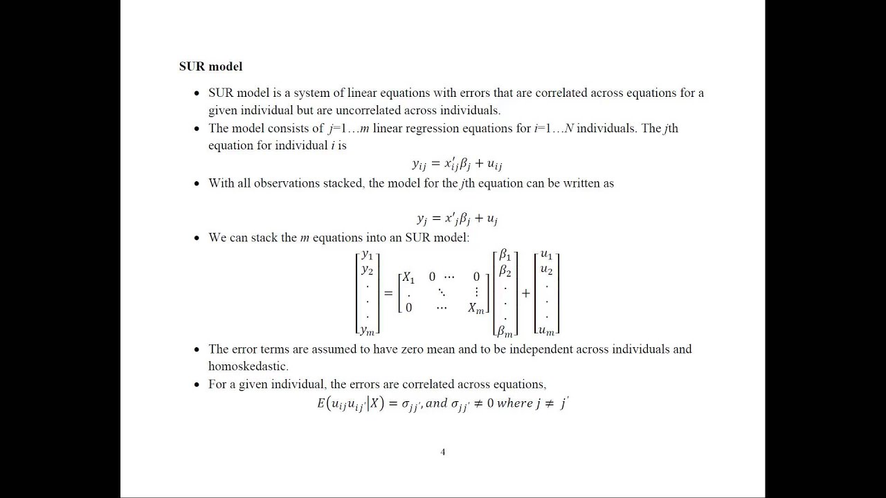 Seemingly Unrelated Regressions (SUR)