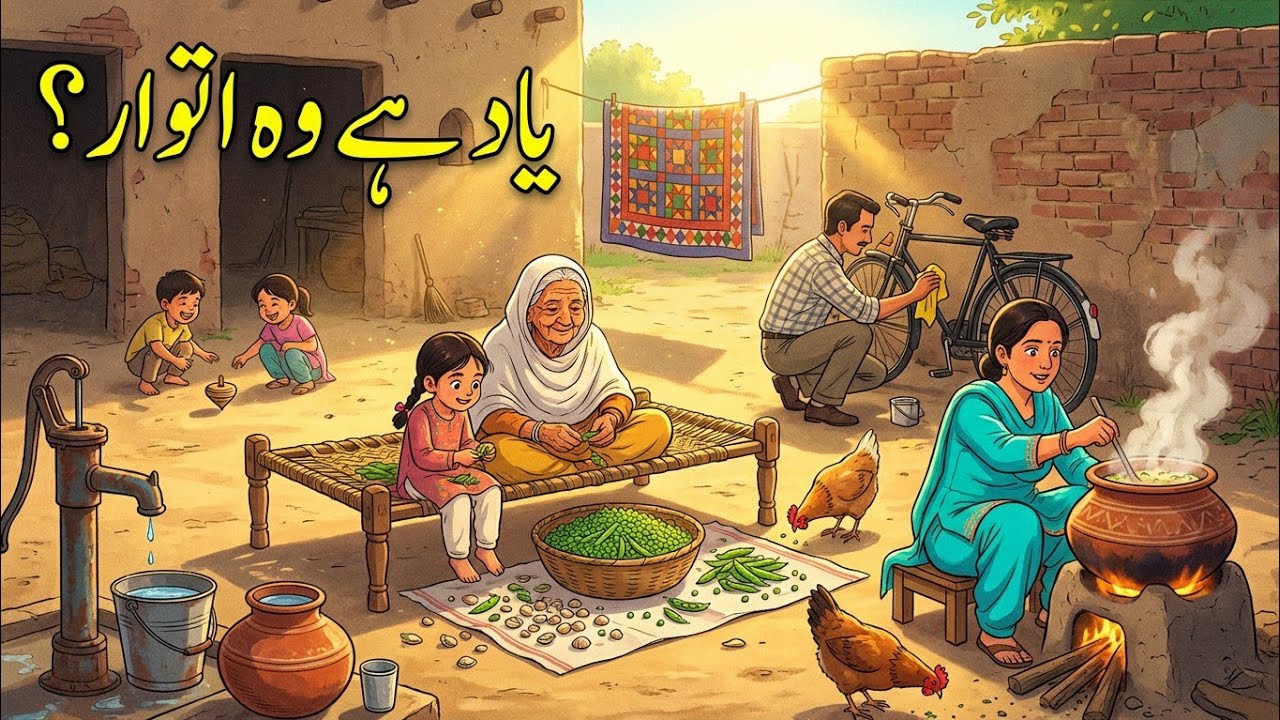 The Peaceful Sunday of the 90s 🥺 | 1990s Pakistan Village Life Nostalgia ✨ | ghibli 90s Village