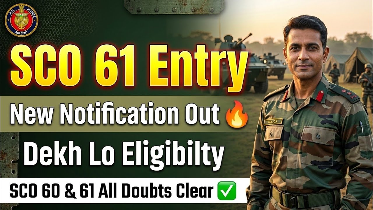 SCO 61 Notification Out 🔥 | SCO Entry Eligibility, Age, Vacancy & Complete Details | Must Watch