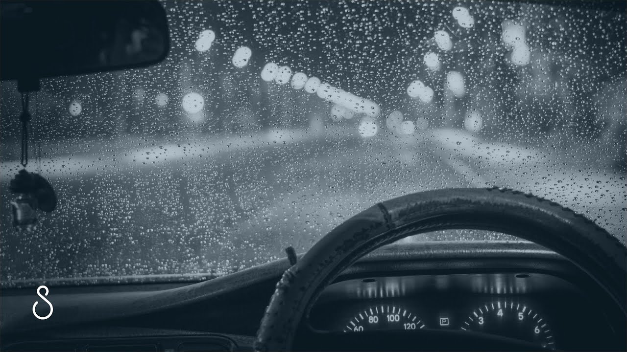 Rain On Car Windshield Wipers | Black Screen | Night Rain On Car Sounds For Sleep