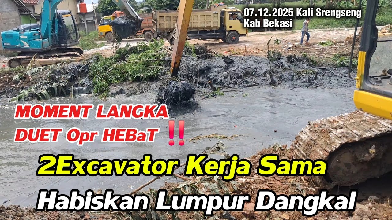 LANGKA Duet Beco Senior ‼️ 2Excavator Kerja Sama Habiskan Lumpur Dangkal #dedimulyadi  #kdm