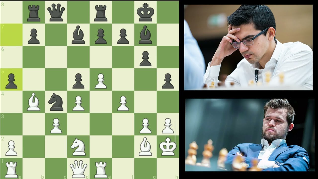 Two friend played each other Magnus Carlsen vs Anish Giri