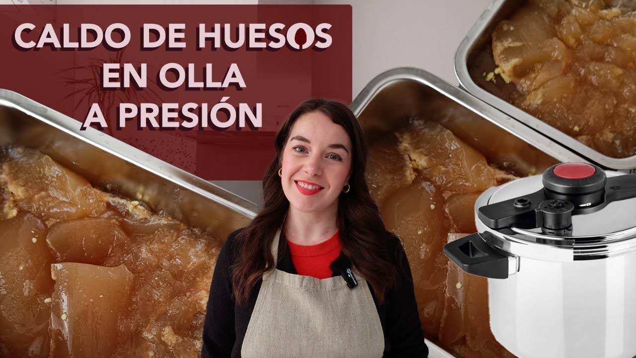 Caldo de huesos en olla a presión