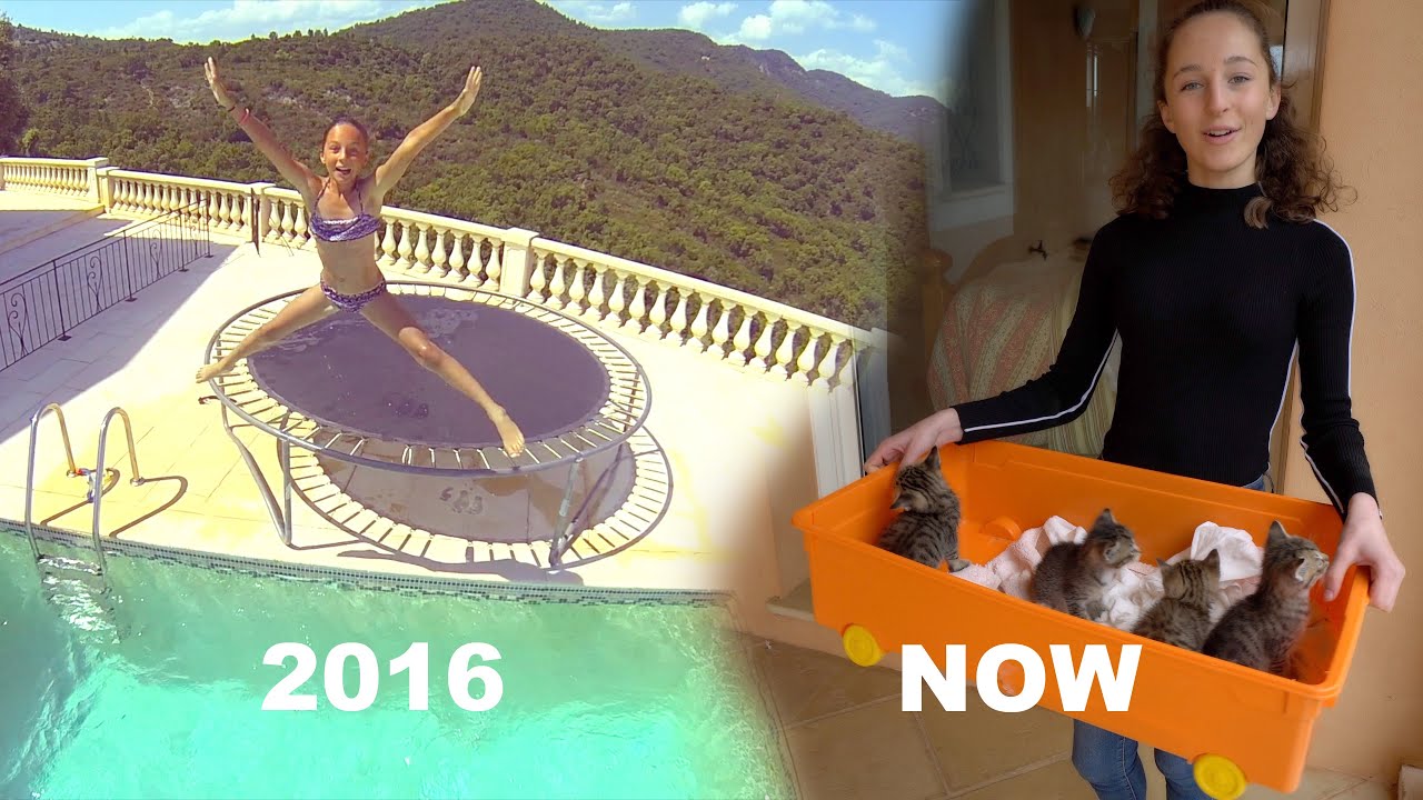 Carla Underwater - with my kittens and pool with a trampoline