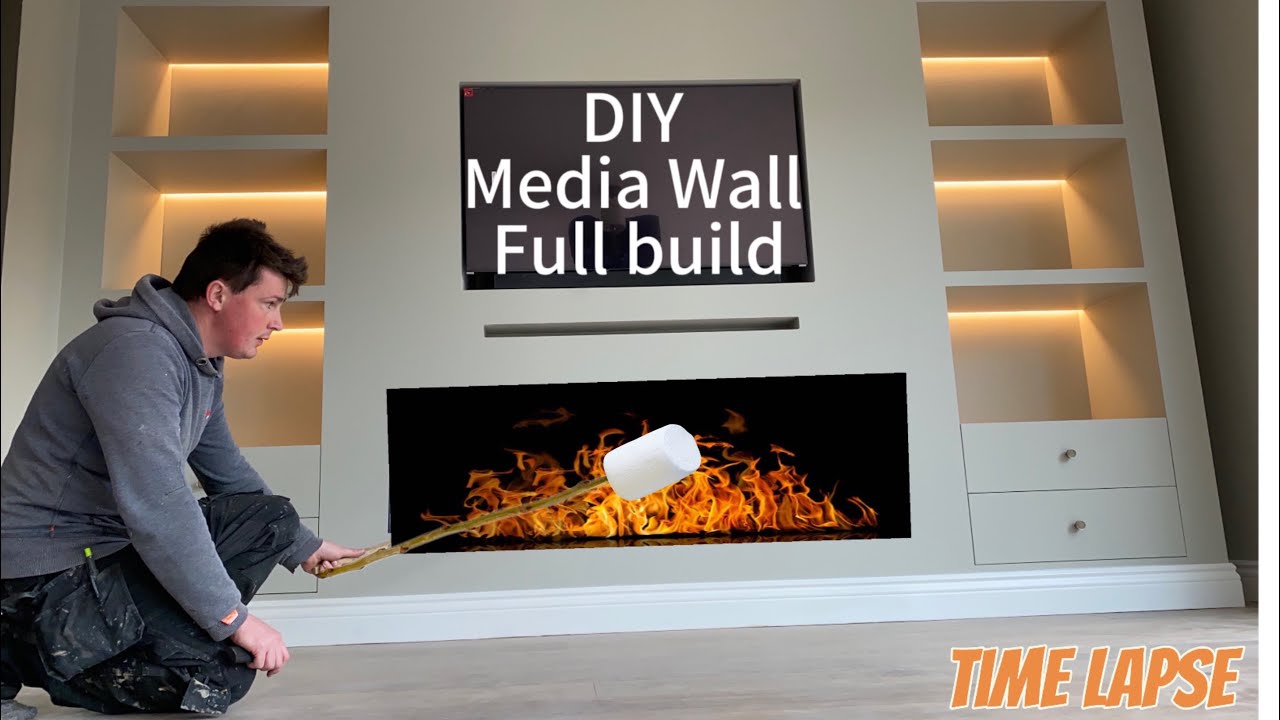 DIY CUSTOM MEDIA WALL        (Timelapse)