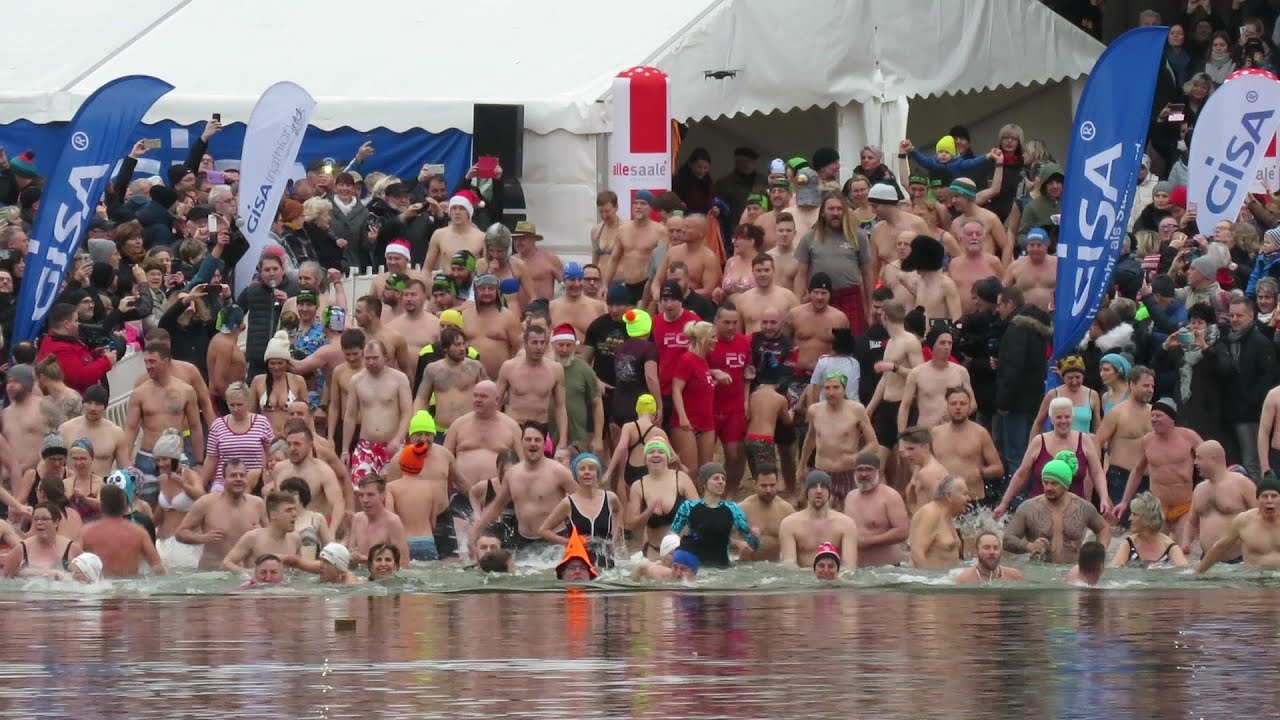 Neujahrsschwimmen im Heidesee Halle-Nietleben 2020