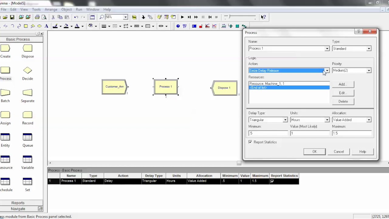 Basic Arena Tools: Process Module