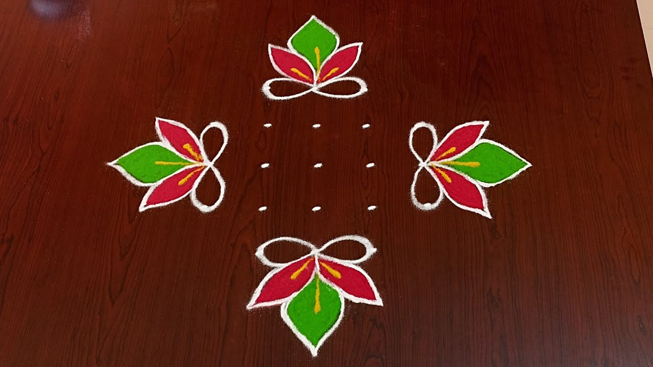 7×1dots easy rangoli|daily muggulu|thipkyanchi,festival rangoli|traditional rangoli#Rang kaa Rangoli