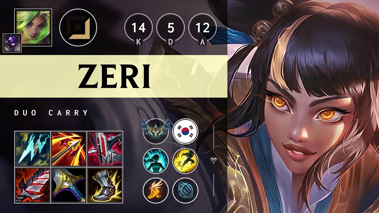 Zeri ADC vs Yasuo: Triple Kill, Dominating - KR Challenger Patch 14.17