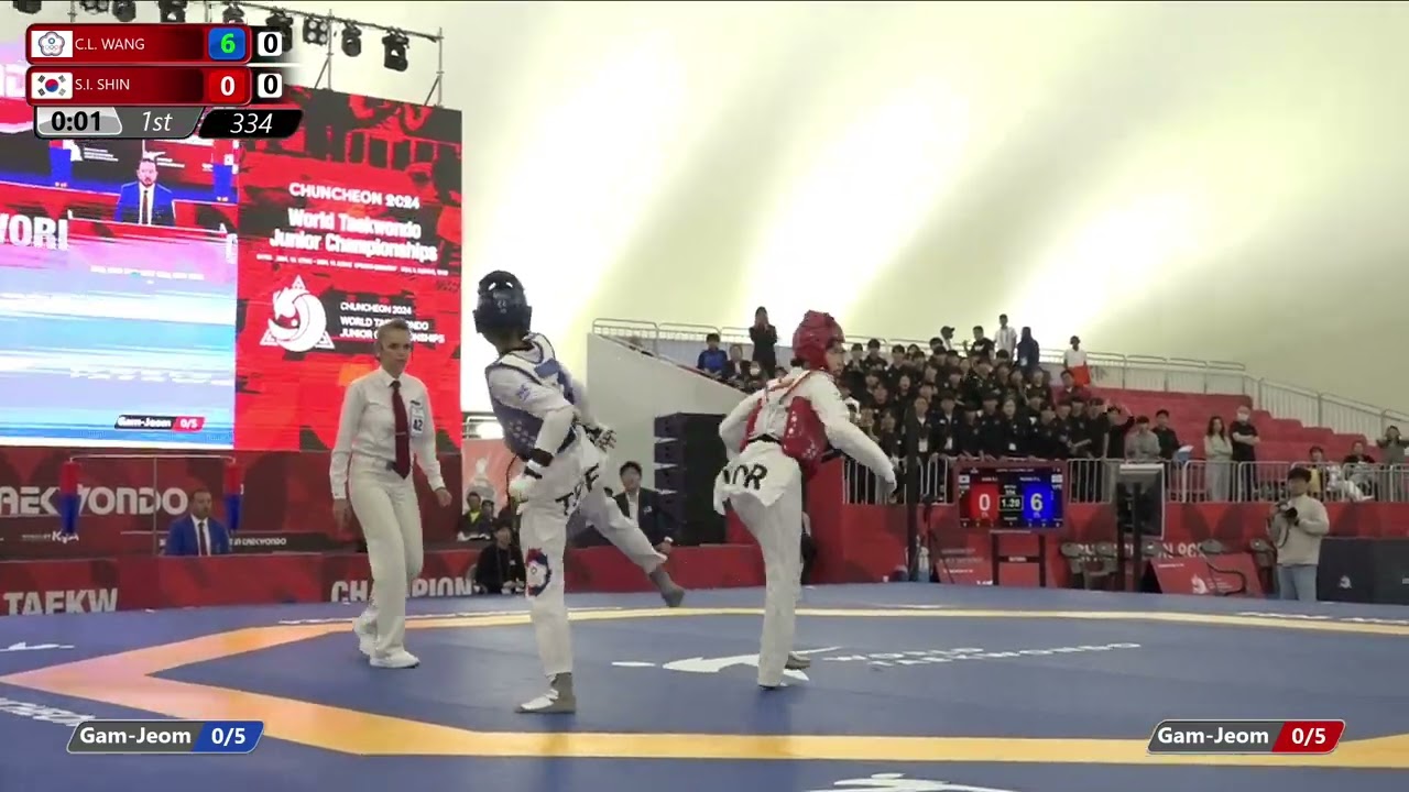 334 Final Women  44kg TPE C L  WANG KOR S I  SHIN