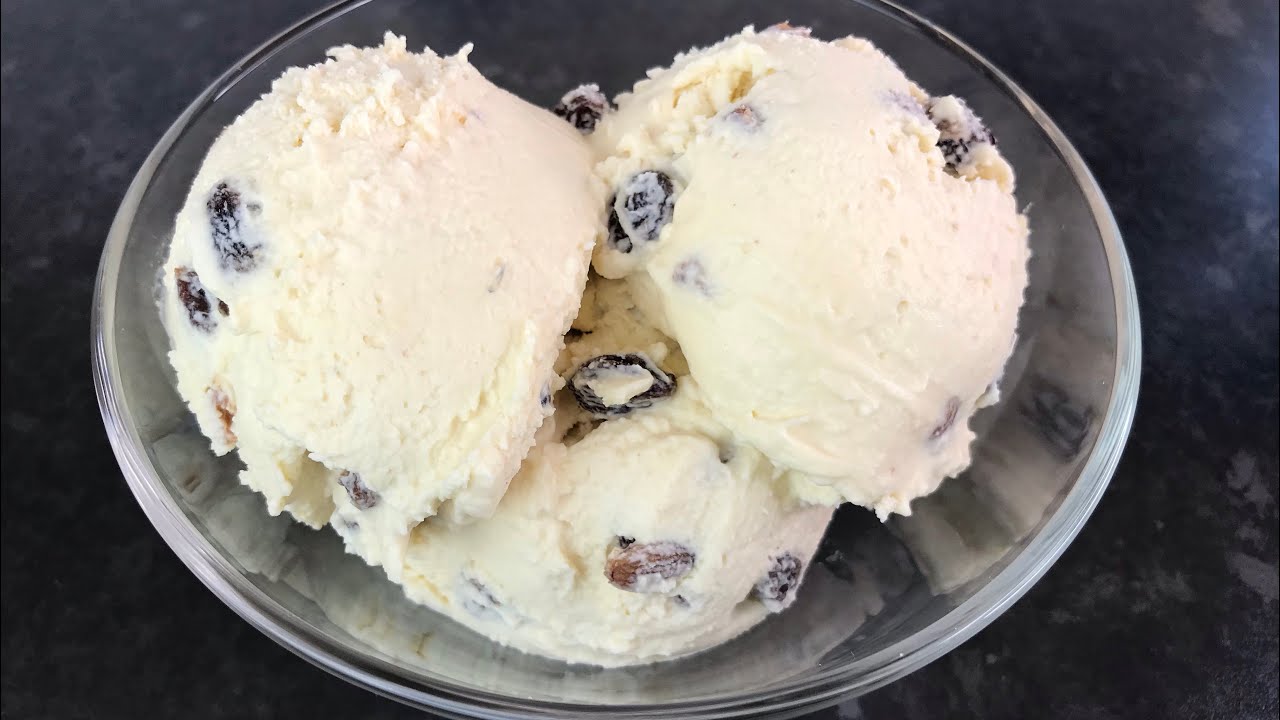 RUM & RAISIN ICE CREAM / easy NO CHURN ice cream recipe