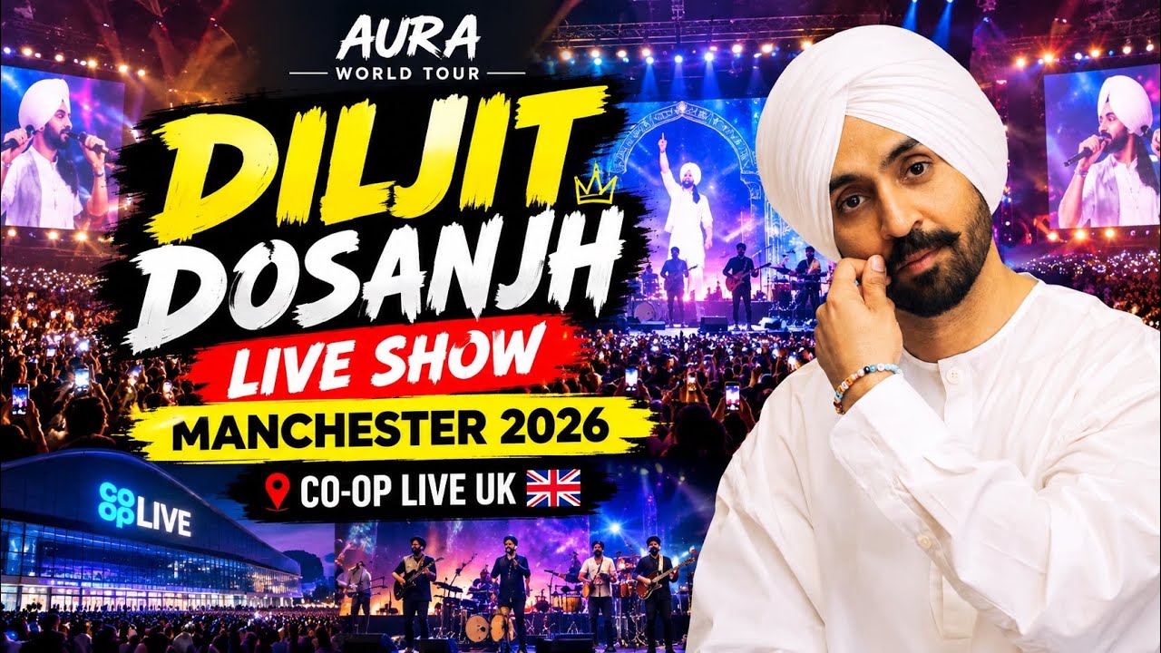 Diljit Dosanjh Live Manchester 2026 | Manchester Diljit Dosanjh Co-op Live UK | Aura World Tour