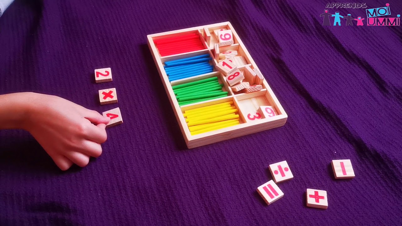 Apprends à compter avec les bâtonnets de calcul type montessori !