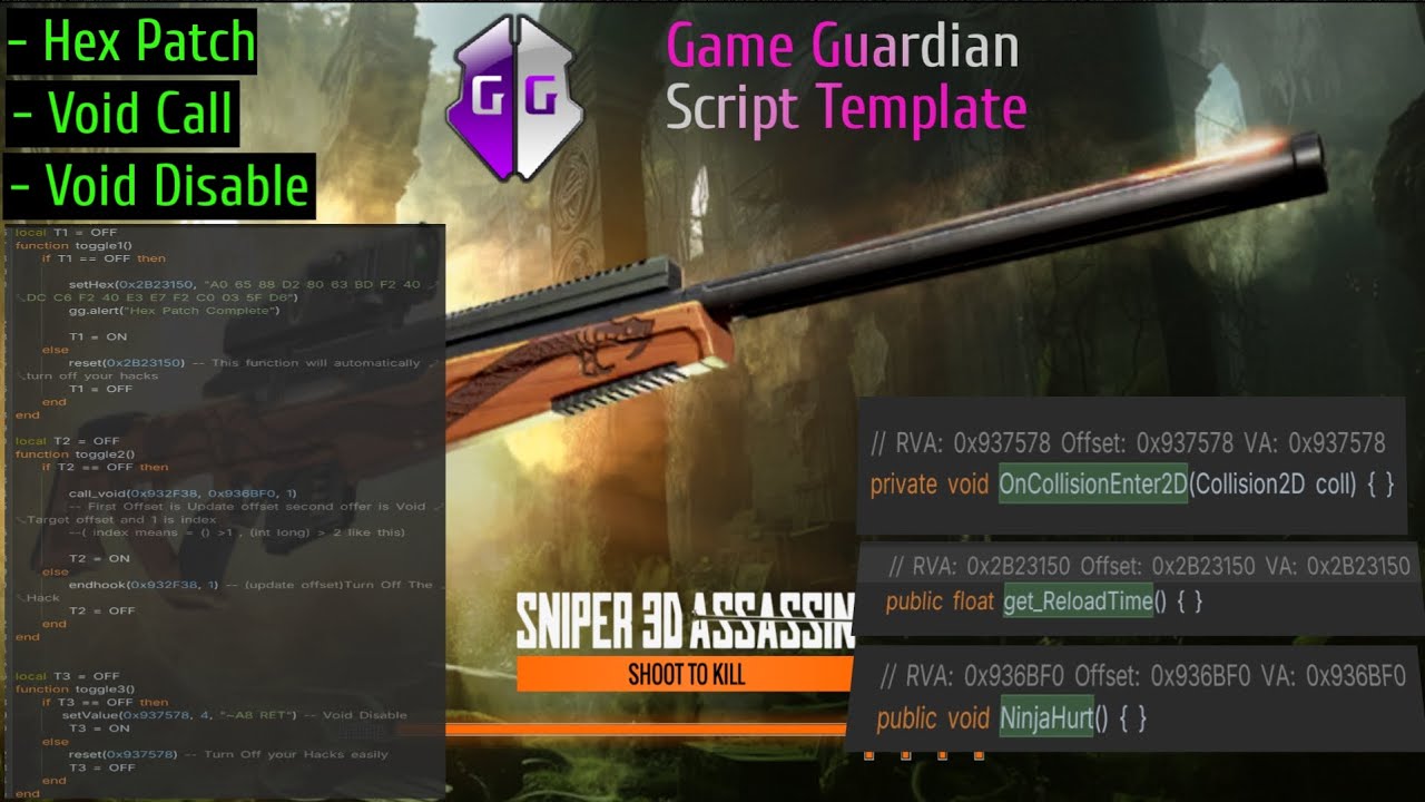 Game Guardian Script Template: Hex Patch + Void Offset Calls And Void Disable Feature.