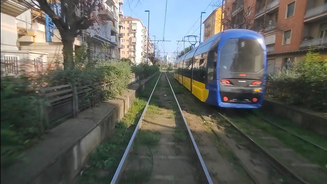 GTT Linea 9: Retro-Cab Ride nuovo tram Hitachi Serie 8000 (8004) Parco Dora - Piazza Stampalia